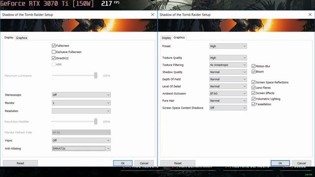 ? NVIDIA GeForce RTX 3070 Ti [Laptop, 150W] - Shadow Of The Tomb Raider Gameplay Benchmarks (1080p)