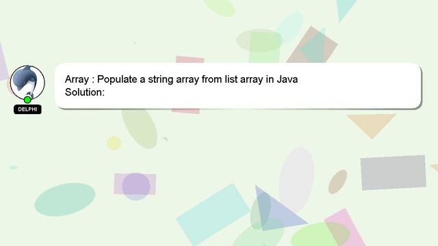 Array : Populate a string array from list array in Java смотреть онлайн