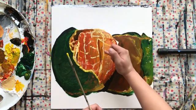 How To Paint An Orange Fruit (Dalandan/ Sour Or Sweet Orange)