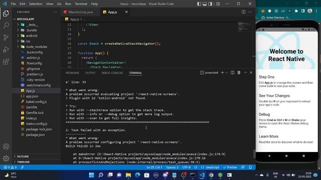 React Native Navigation Setup | Navigation error solved смотреть онлайн