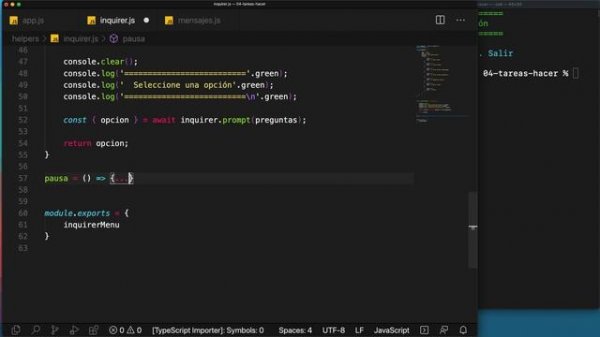 6- Opciones del menú interactivo