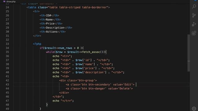 9. CRUD in php | Edit and Delete Button Implementation смотреть онлайн