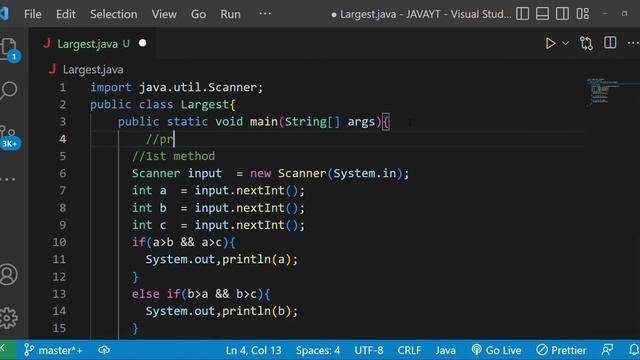 Print Largest of Three Number in JAVA. смотреть онлайн