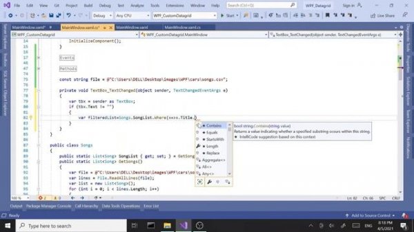 WPF Controls | 27-Datagrid | Search, Filter Rows , Filtering datagrid data| Part 10