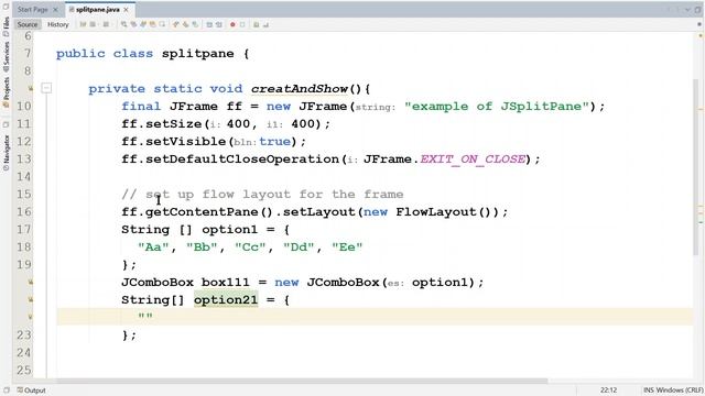 Java Swing: JSplitPane смотреть онлайн