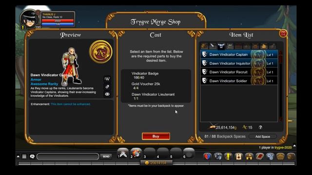 AQW DAWN VINDICATOR INQUISITOR l TRYGVE MERGE SHOP (HOLLOWBORN SAGA) смотреть онлайн