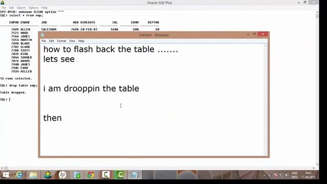 FLASHBACK in Oracle смотреть онлайн