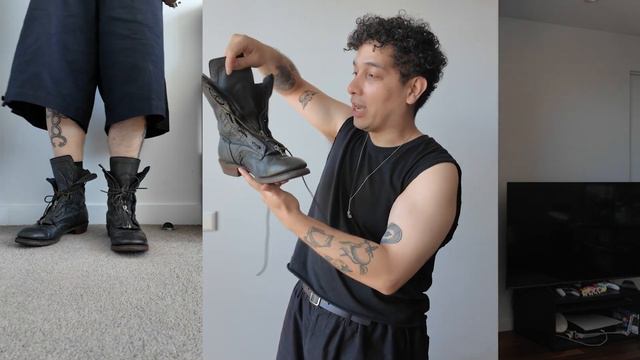 Julius SS08 Combat Boots - Review / On Foot - Plus BONUS FW09 Draping Cardigan Look смотреть онлайн