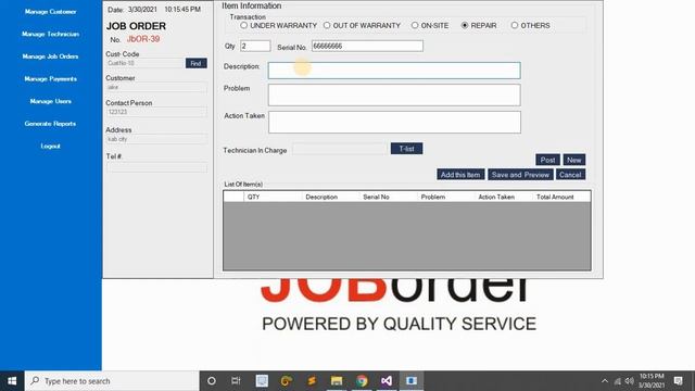 Job Ordering Management System in VB.Net with Full Source Code | Free to Download смотреть онлайн