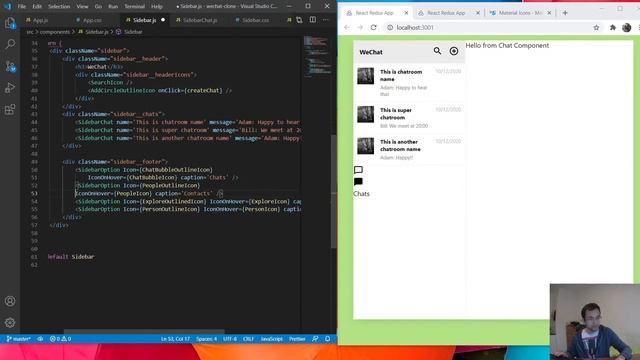 Create WeChat-based messenger with React, Redux and Firebase (part 1) смотреть онлайн