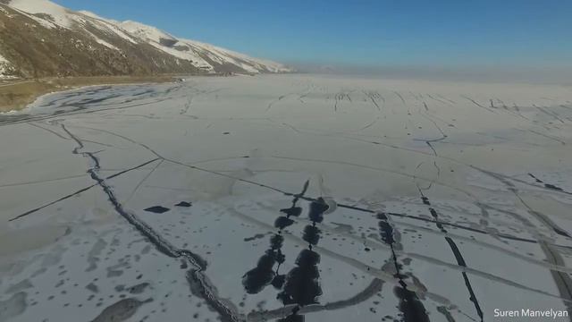 "Frozen lake Sevan, Armenia." смотреть онлайн
