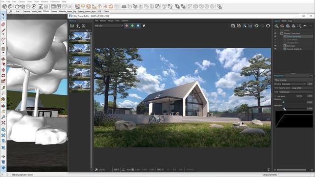 V-Ray for SketchUp tutorial — V-Ray Frame Buffer and post-processing смотреть онлайн