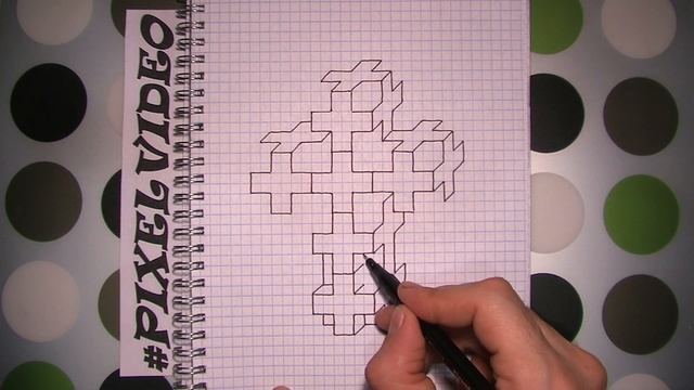 3D КРЕСТ ОЧЕНЬ СЛОЖНО ОБЪЕМНЫЙ РИСУНОК ПО КЛЕТОЧКАМ #pixelvideo смотреть онлайн