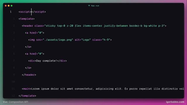 Vue Composition API From Scratch #2 - Header template смотреть онлайн