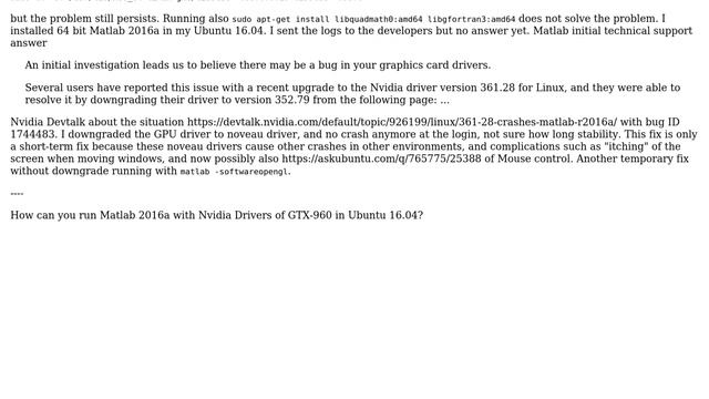 How to Run Matlab 2016a with Nvidia Drivers of GTX-960 in Ubuntu 16.04? смотреть онлайн