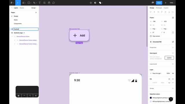 FAB (material design 3 component) prototype (Figma Tutorial) смотреть онлайн