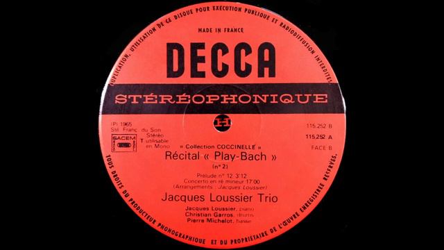 JACQUES LOUSSIER TRIO RECITAL PLAY BACH 2 смотреть онлайн