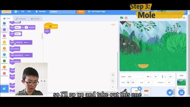 YT's Scratch tutorial-Lesson 4: How to make a Whack-A-Mole game смотреть онлайн