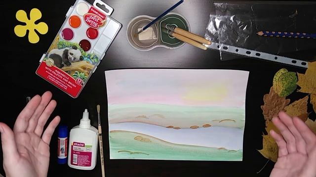 Творческая работа. Осенний пейзаж. Творческий мастер-класс для детей и родителей. смотреть онлайн