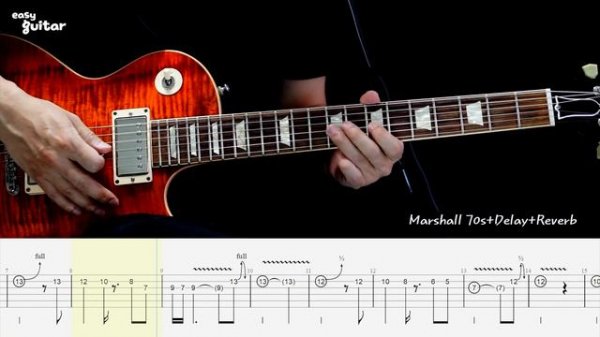 Gary Moore - Parisienne Walkways Guitar Lesson With Tab (Slow Tempo)