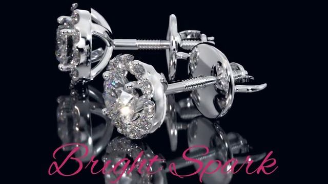 Серьги-гвоздики с муассанитом 0,5 карата в обрамлении Amalia от Bright Spark смотреть онлайн
