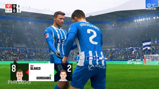 REAL MADRID vs D ALAVES | EA FC 24 | LALIGA Match 18 | No Commentary Gameplay смотреть онлайн