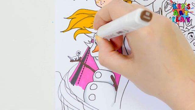 Frozen 2 Drawing And Coloring - Drawing Elsa Anna Kristoff Olaf Sven - Disney Poster смотреть онлайн