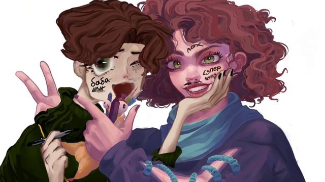 Попробовали мы значит с подругой этот тренд....(арт-коллаб из тт) | ОС смотреть онлайн