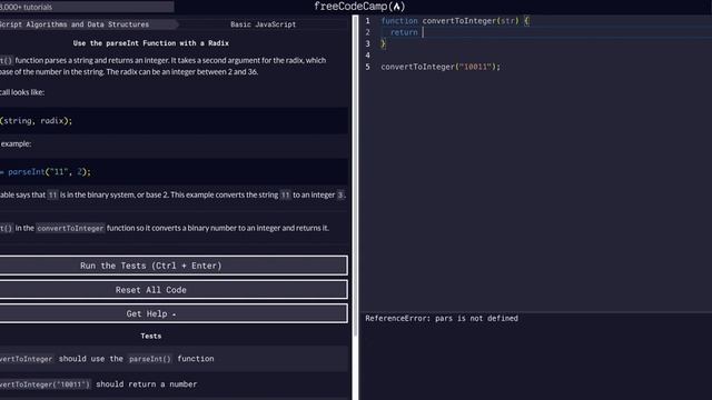 Use the parseInt Function with a Radix - Free Code Camp Help - Basic Javascript - Algorithms & Data смотреть онлайн