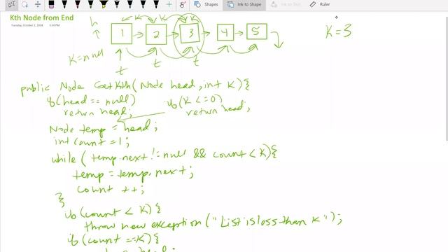 Return the Kth Node from the End of a Linked List смотреть онлайн