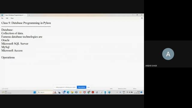 Advance Python Class 9: Database Programming in Python смотреть онлайн