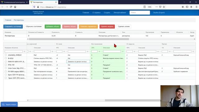 Респираторы [Сравнение 8 вариантов по 7 параметрам]