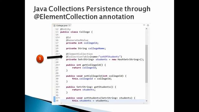 How to persist Java Collections by @ElementCollection annotation in Hibernate using JPA ? смотреть онлайн