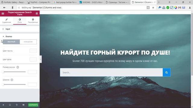 Форма поиска для WordPress с помощью конструктора сайтов Elementor Pro смотреть онлайн