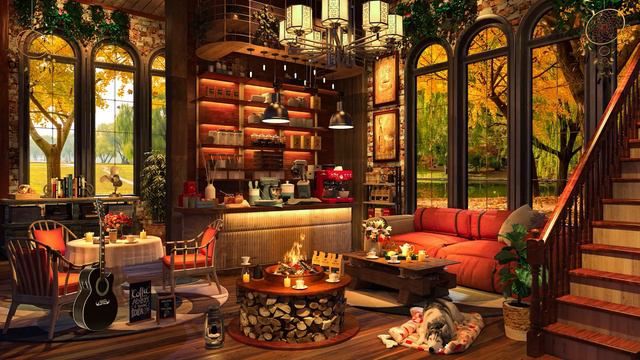 Calm Jazz Guitar Autumn Cafe Space ~ Morning Jazz Music to Melt Away Stress & Enhance Clarity смотреть онлайн