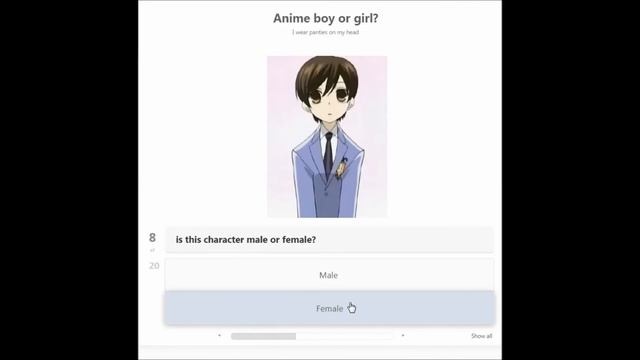 Pretty boys and handsome girls! | Anime Boy or Girl Quiz смотреть онлайн