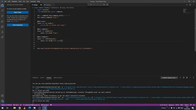 Discord.py coding tutorial #1 Installing python and using Cogs смотреть онлайн