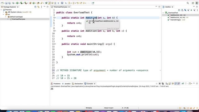 Method Overloading in Java, Role of Method Signature and Method Return Type смотреть онлайн
