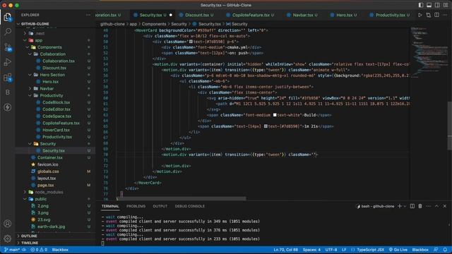 Build GitHub Homepage Clone (Part 6: Security sect ) Using NextJs and Tailwind CSS | Next Js Projec смотреть онлайн