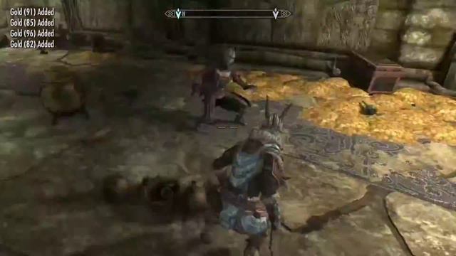 Unbelievable amount of gold heaps in Gyldenhul Barrow in the island of Solstheim - Skyrim смотреть онлайн