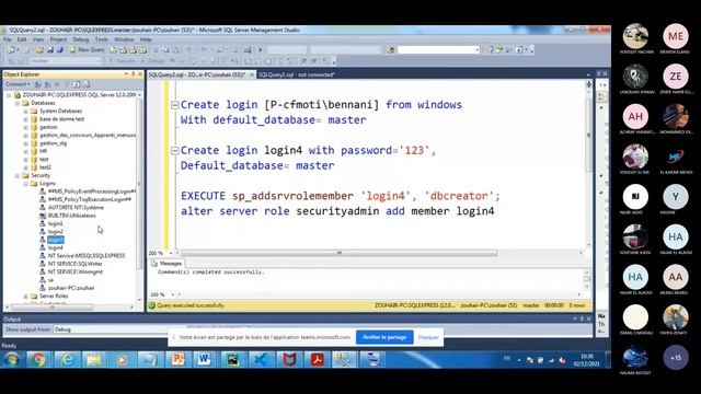 25- Bd: Sécurité SQL les utilisateurs et les roles de bases de données SQL SERVER part 2 смотреть онлайн