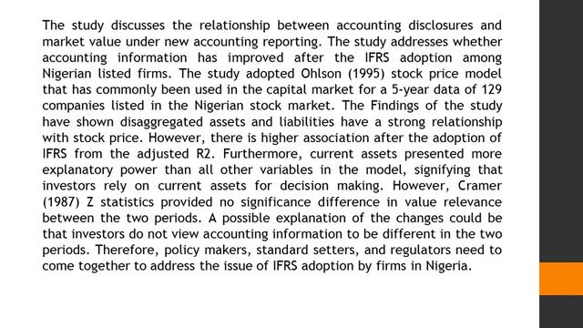 The Impact of the New Accounting Reporting Among Listed Firms in Nigerian Stock Market AJSSMS 41 1 смотреть онлайн