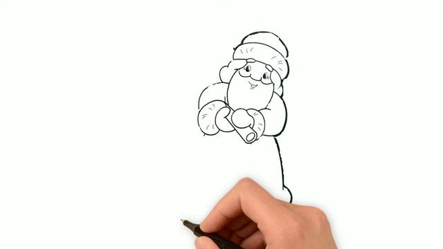 Как нарисовать деда мороза смотреть онлайн