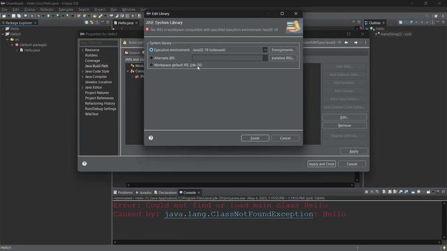 Hướng dẫn fix lỗi "Error: Could not find or load main class" trong Eclipse siêu đơn giản #javaerror смотреть онлайн