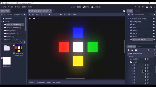 Godot Engine 3.0:How to make Glow effect in 2D with WorldEnvironment Node смотреть онлайн