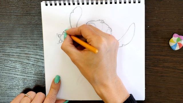 Как нарисовать "Стича" карандашом и скетч маркерами | Рисунок поэтапно и легко смотреть онлайн