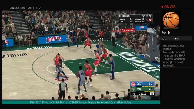 Nba 2k19. 10-11 Pistons @ 13-9 Bucks. 2019-2020 roster смотреть онлайн