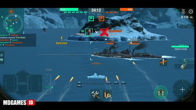 World Of Warships Blitz - Chikuma Gameplay #2 смотреть онлайн