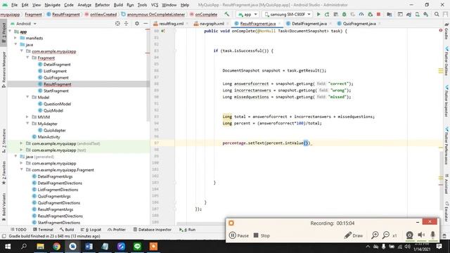 9. Result Fragment | Firestore |Quiz App - MVVM | Firebase | Firestore | смотреть онлайн