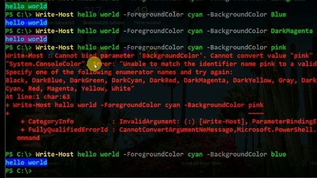 Change text & text-background colors in #PowerShell смотреть онлайн